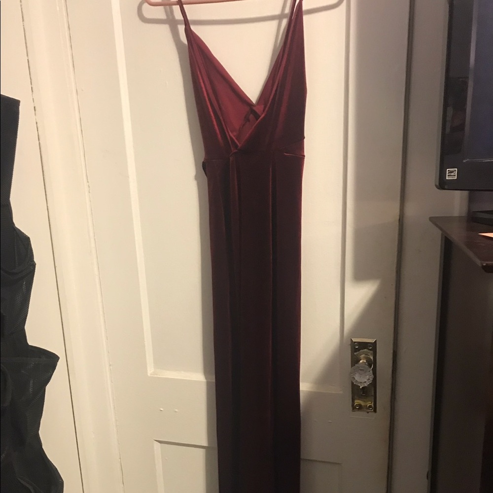 Burgundy Floor Length Gown